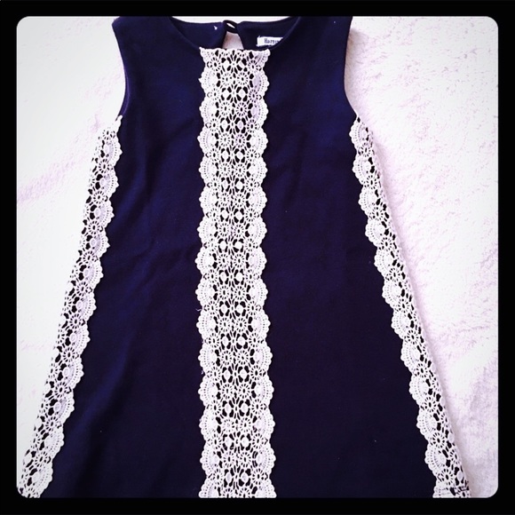 Hartstrings Other - Hartstrings Navy Knit Dress, Lace, 18 mo.